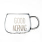 Letter Printed Transparent Creative Glass Mug