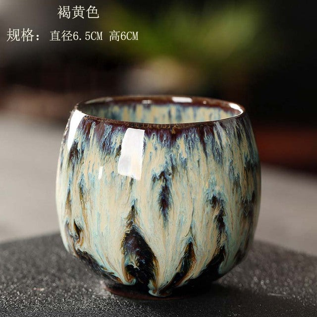 1pcs Kiln Change China Ceramic Cup Porcelain Kung Fu Tea Cups Pottery Drinkware Tableware Coffee Mug Wine Mugs Wholesale