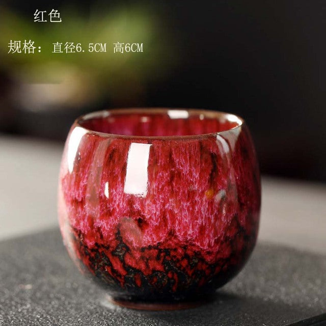 1pcs Kiln Change China Ceramic Cup Porcelain Kung Fu Tea Cups Pottery Drinkware Tableware Coffee Mug Wine Mugs Wholesale